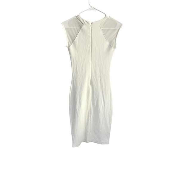 French Connection White Viven Panelled Bodycon Knee Length Sheath Dress Sz 2 NWT - Picture 3 of 7